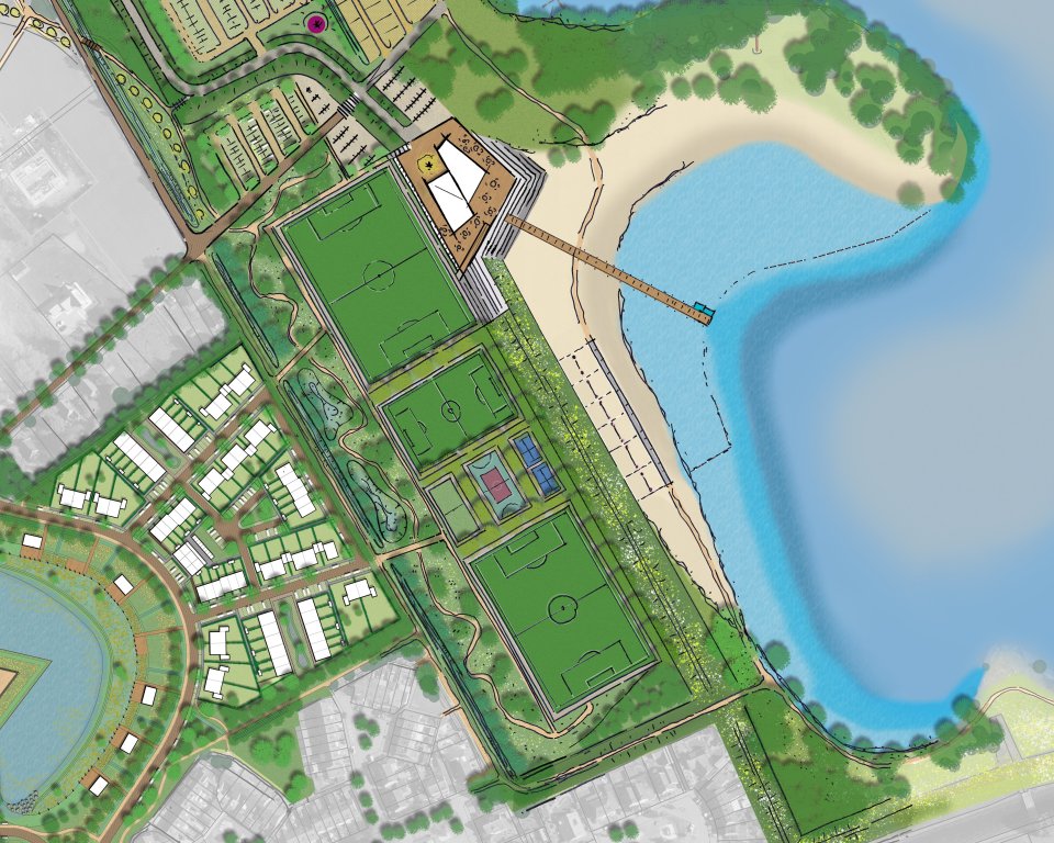 ontwerp plan Slingeplas 't Broock