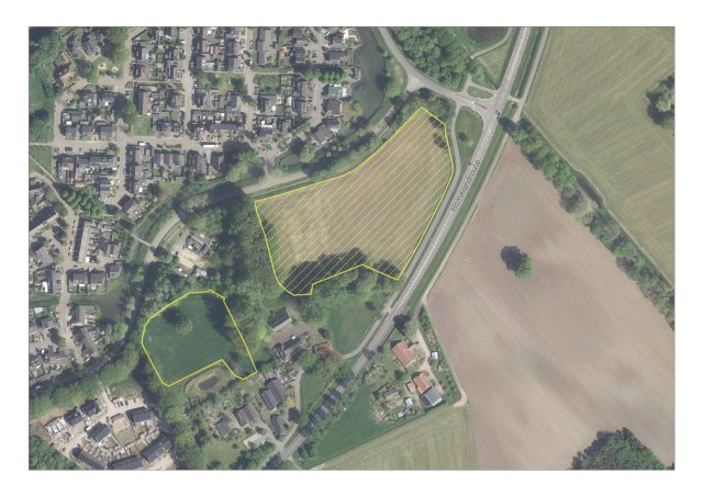 Luchtfoto gebied met contouren.