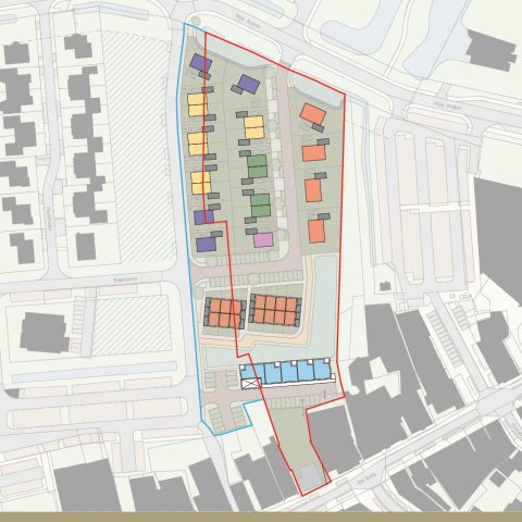 kaart met voorlopige plannen woningbouw schuilenga terrein