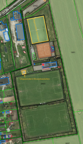 Kaart met gebied It Oast 1A en 1B, 9284TG Augustinusga