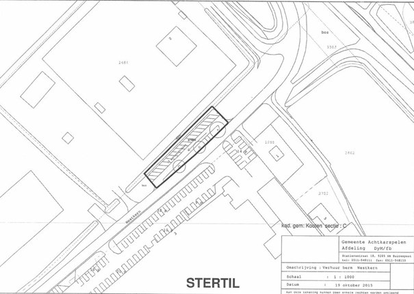 Kaartje van omgeving westkern 3 Kootstertille
