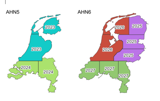 Kaart van Nederland met het oosten van Nederland in het paars