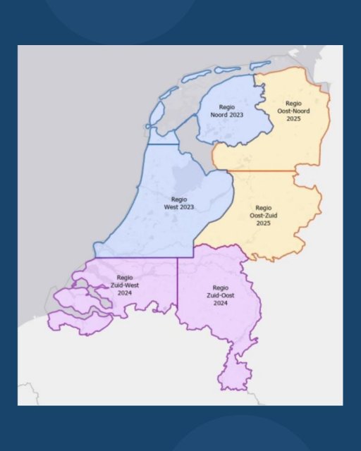 Vliegkaart AHN, het blauwe deel is noordwest Nederland