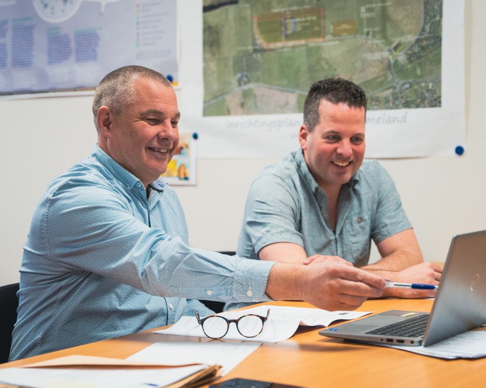 Medewerkers samen aan het werk