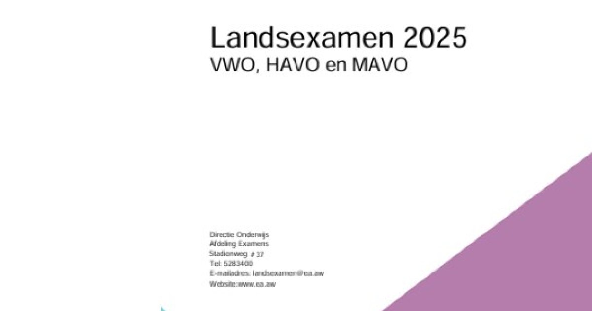 Ultimo dianan pa inscribi pa Landsexamen 2025 Gobierno di Aruba