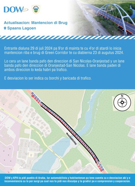 Mantencion brug di Spaans Lagoen