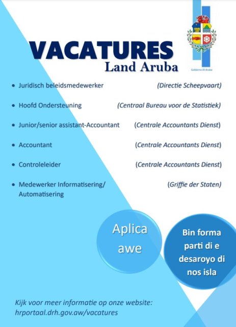 Vacatura na Land Aruba