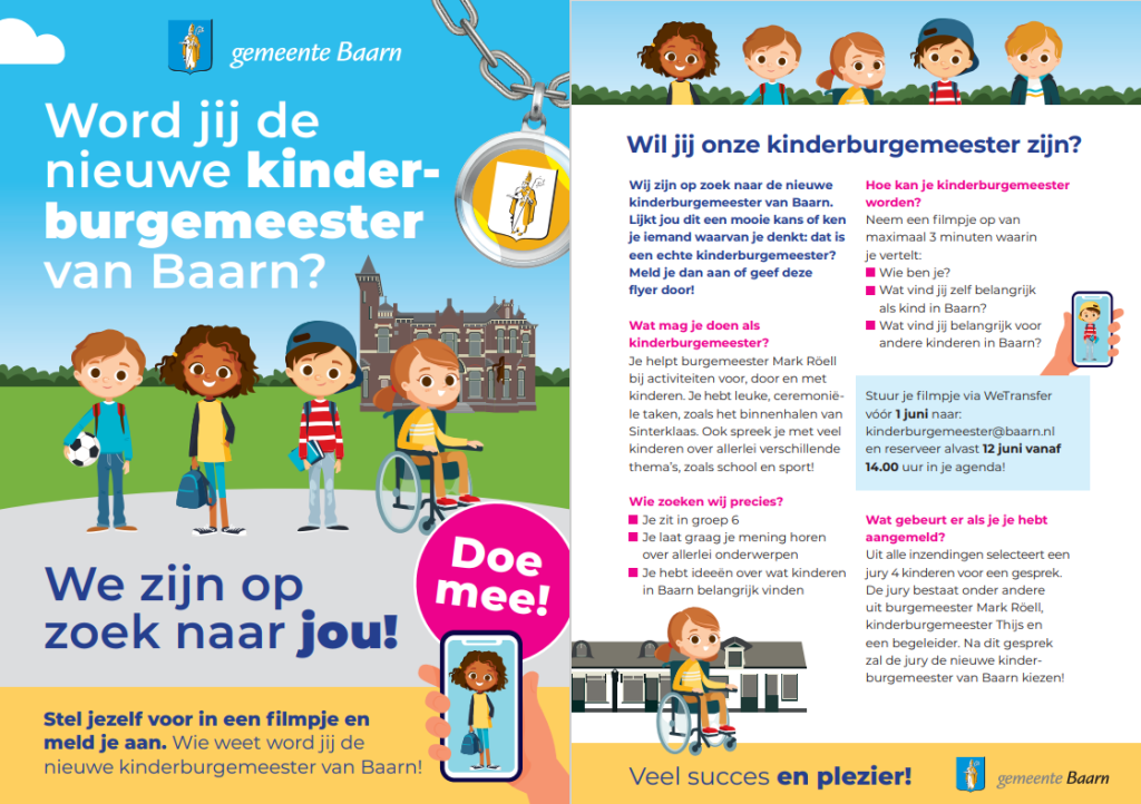 De tekst van de poster staat op de pagina