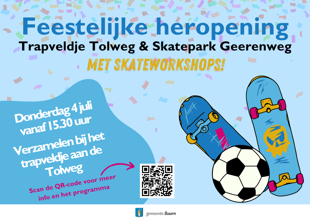 Infographic opening voetbaltrapveldje en skatepark