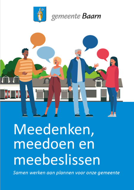 Voorkant van het informatieboekje participatie met de titel "Meedenken, meedoen en meebeslissen".