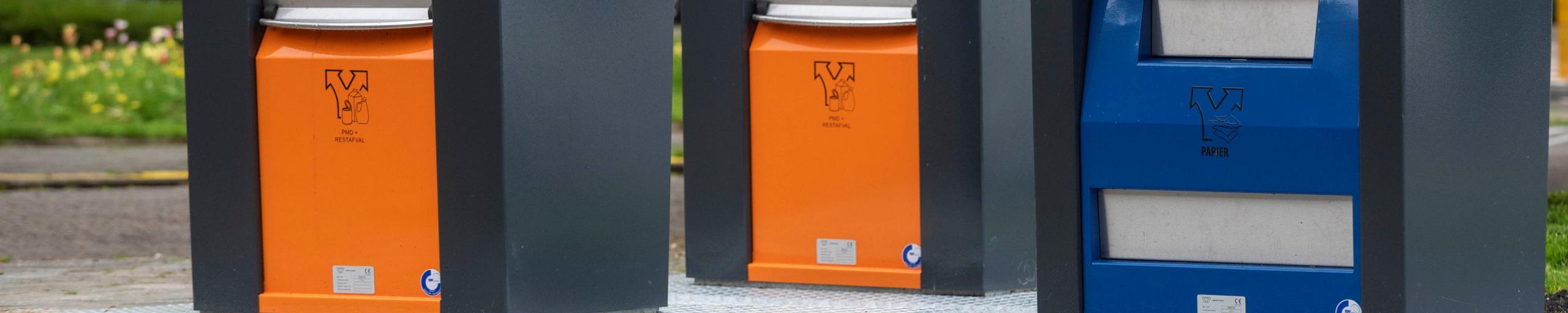 Ondergrondse containers voor PMD+restafval en papier en karton