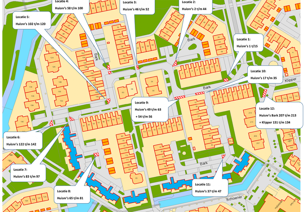 Plattegrond locaties Bark