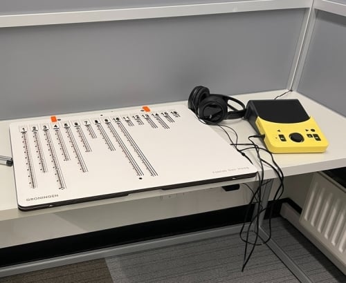 Foto van een stembox en stemmal om inclusief stemmen mogelijk te maken