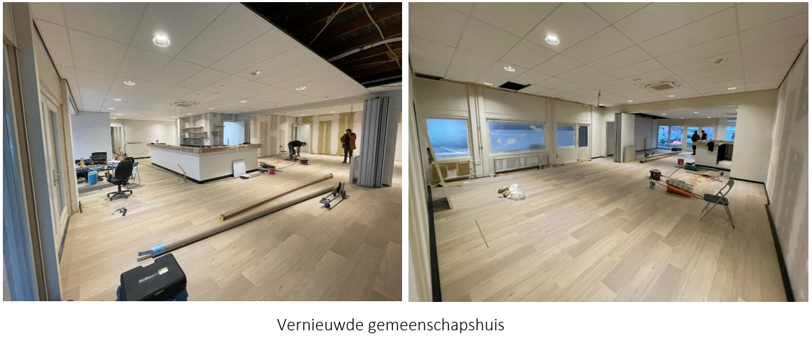 Vernieuwde gemeenschapshuis. Toelichting staat boven de afbeelding