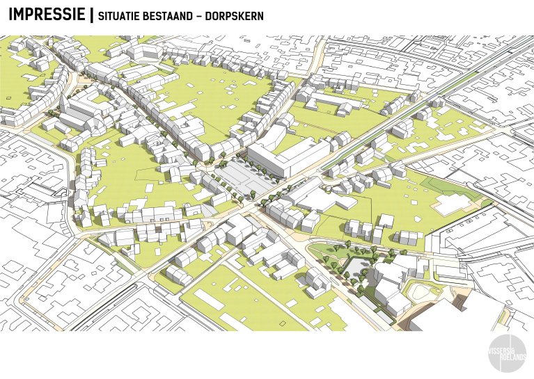 Impressie Masterplan 2.0 Schinveld, situatie bestaand, dorpskern