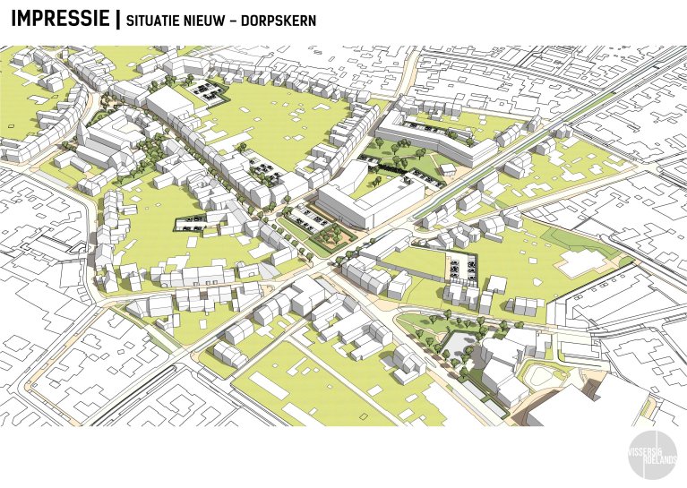 Impressie Masterplan 2.0 Schinveld, situatie nieuw, dorpskern