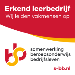 Erkend leerbedrijf. Wij leiden vakmensen op. Logo Samenwerking beroepsonderwijs bedrijfsleven. s-bb.nl