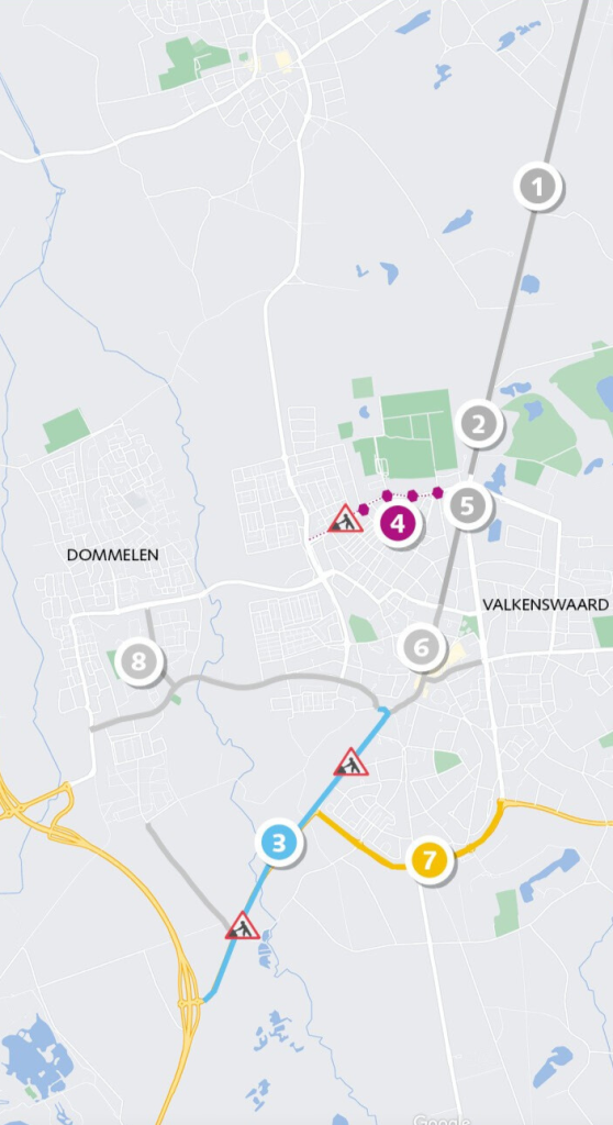 Afbeelding met de verschillende fasen van het project