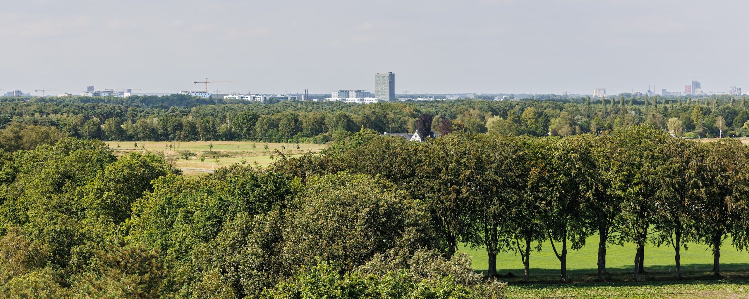 Uitzicht richting Brainport vanaf de uitkijktoren Einderheide