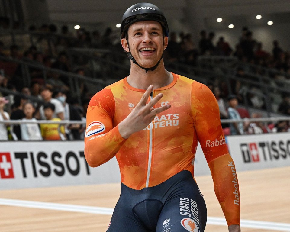 Harrie Lavreysen pakt 3x goud op WK baanwielrennen