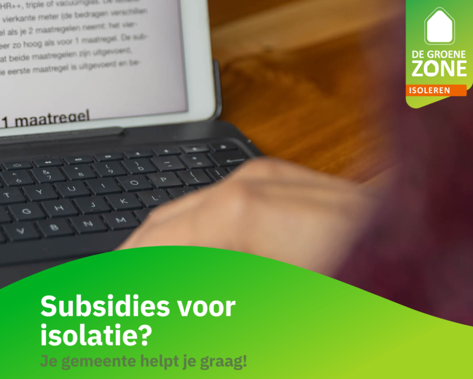 Iemand zit aan de laptop subsidies te bekijken