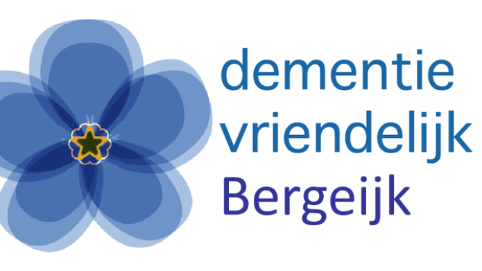 Logo dementie vriendelijk Bergeijk met een bloemetje