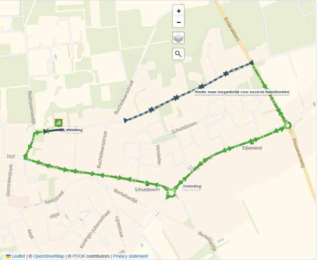Plattegrond afsluiting Bucht Bergeijk