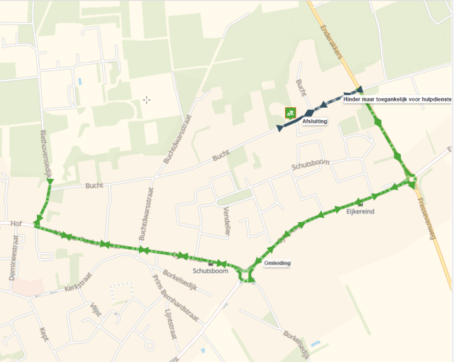 Plattegrond werkzaamheden De Bucht