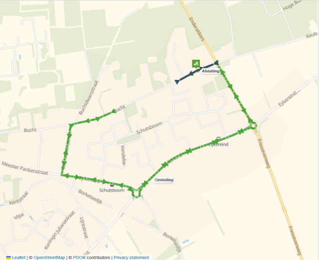 Plattegrond werkzaamheden vanaf 25 november