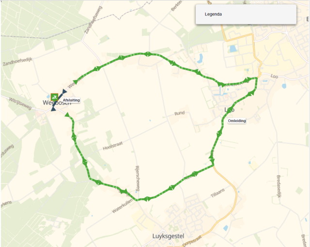 Plattegrond werkzaamheden Weebosch
