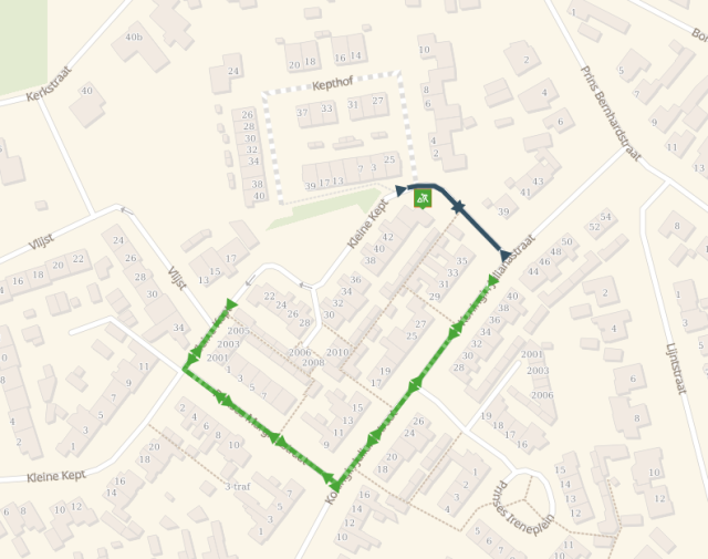 Plattegrond werkzaamheden Kleine Kept