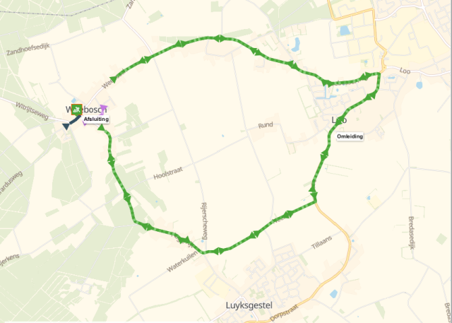 Uitgebreide plattegrond voortgang Weebosch 30 april tm 4 mei