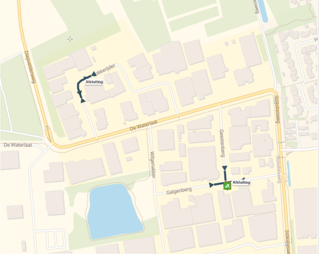 Plattegrond asfalteringswerkzaamheden Galgenberg