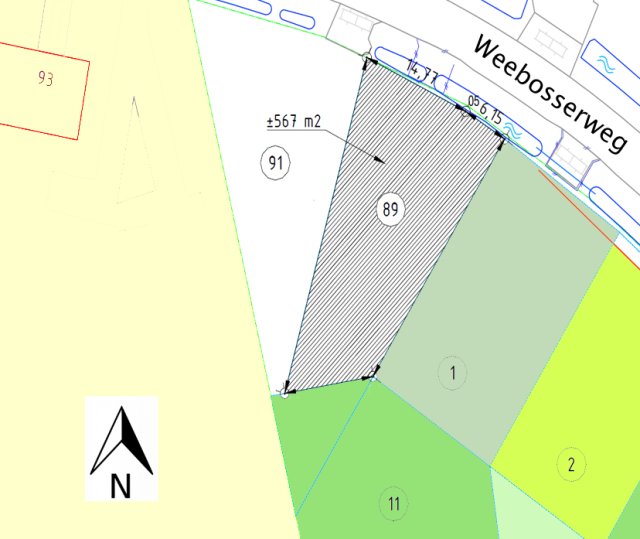 Ligging bouwkavel Weebosserweg 89