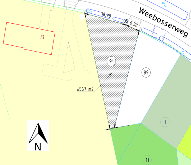 Situatie kavel Weebosserweg 91