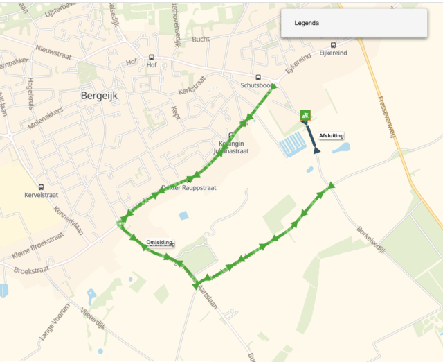 Plattegrond werkzaamheden Borkelsedijk