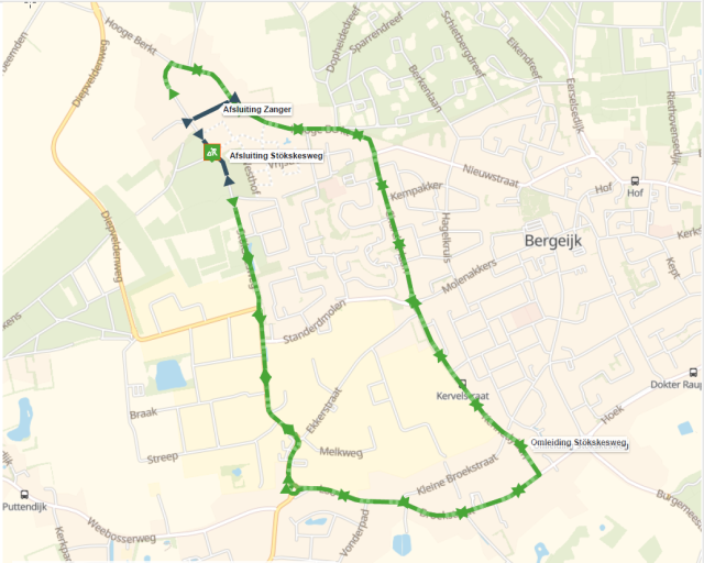 Plattegrond asfalteringswerkzaamheden Zanger