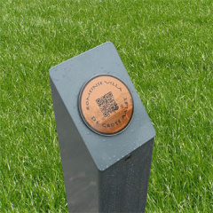 QR code met tekst Romeinse villa De grote Aalst