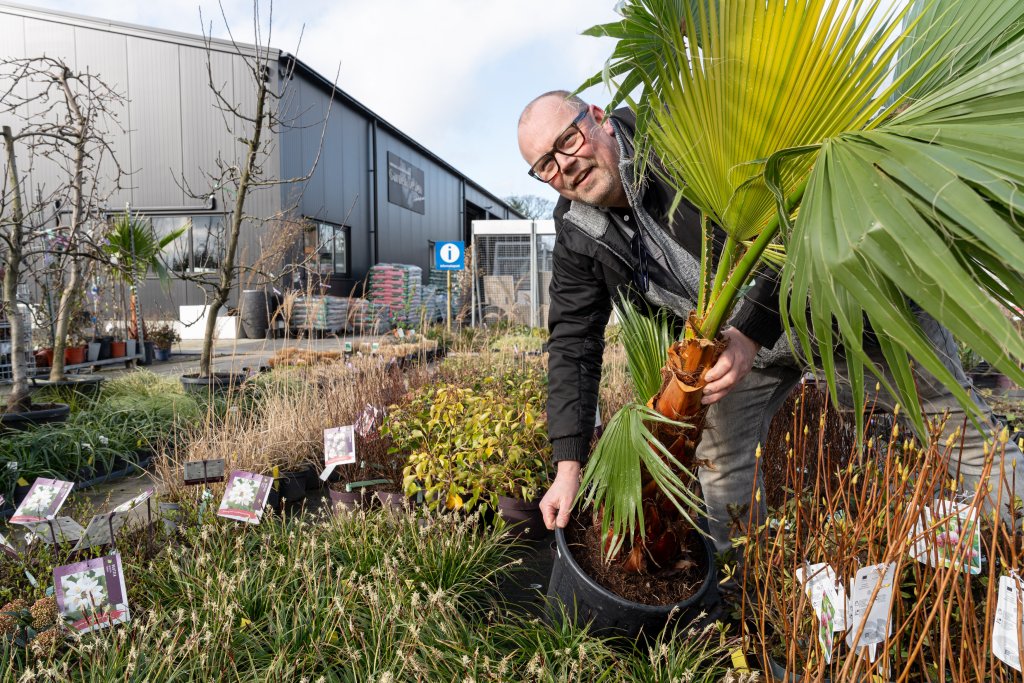 Richard van Zon tussen de planten