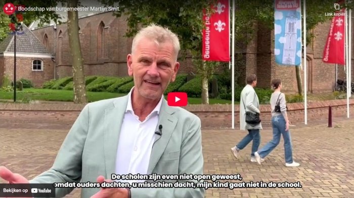 Boodschap van burgemeester Martijn Smit