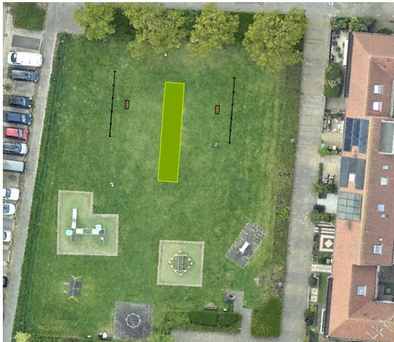 Graaf Florisstraat trapveld van bovenaf