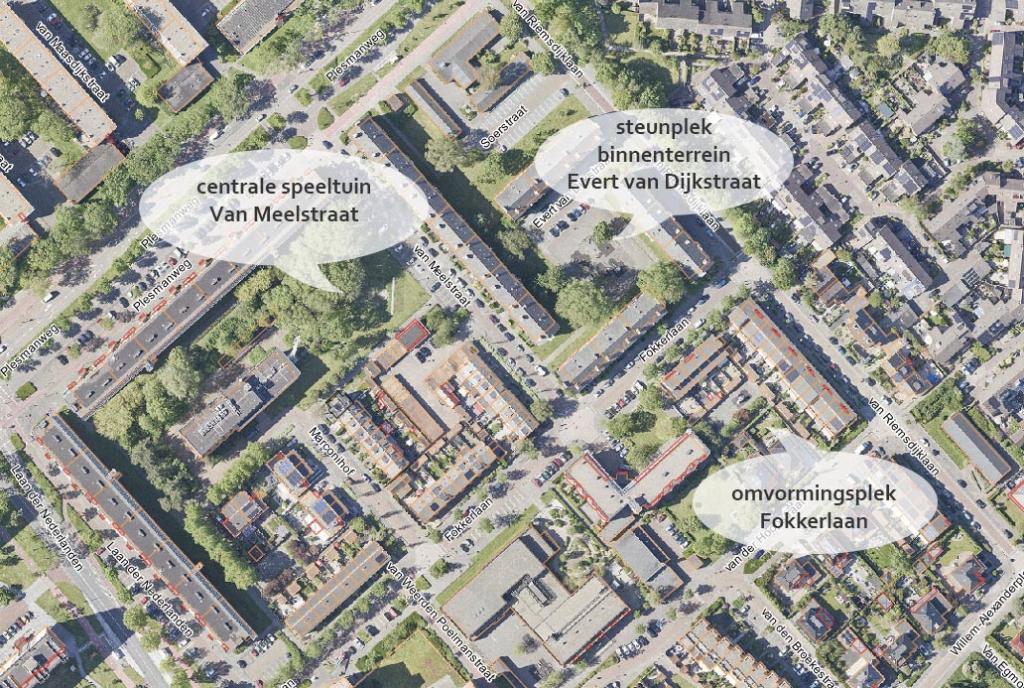 Overzicht speelruimtes in Oosterwijk-Noord