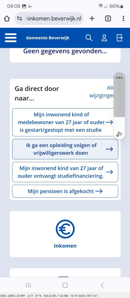 Wijziging smartphone Mijn Inkomen