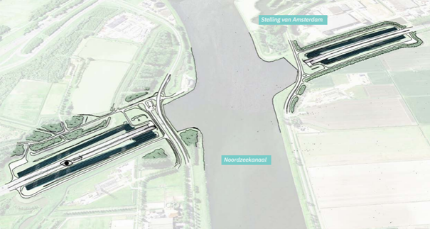 Kaart zonnepanelen naast de weg