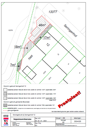 Plattegrond tekening van Seringenhof 12