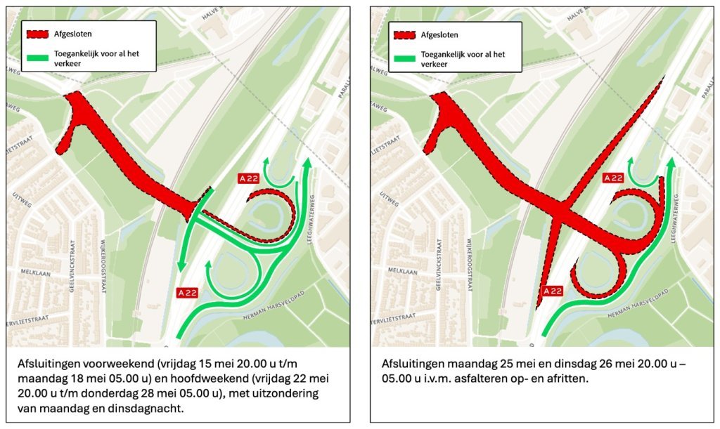 Kaart HOV afsluitingen 2026