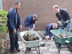 Enthousiaste buren vergroenen plein aan de Dongestraat