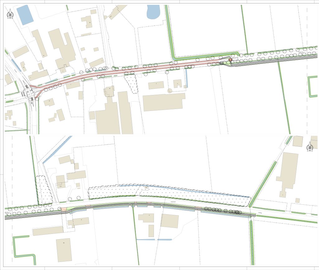 kaart ontwerp fietspad broekenseind