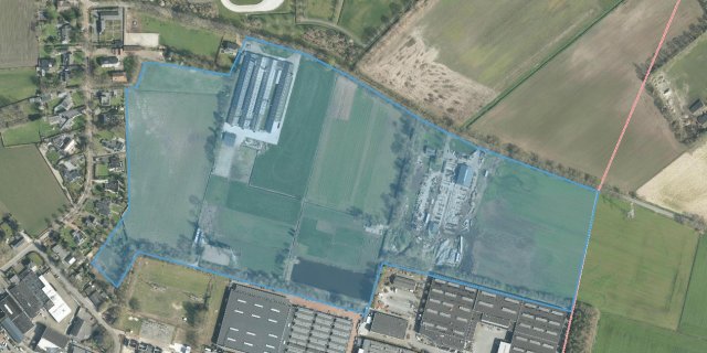 luchtfoto industrieterrein Hapert