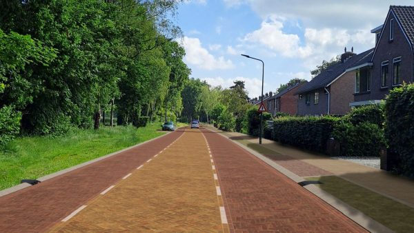 Visualisatie Bergweg na herinrichting